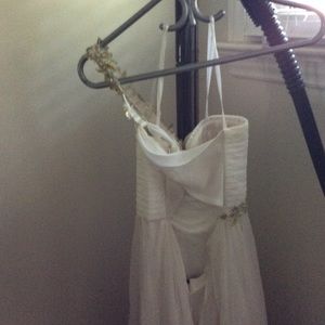 White cocktail length formal  dress